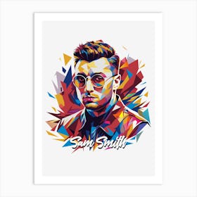 Sam Smith 01 Portrait Music Icon WPAP Pop Art Style Art Print