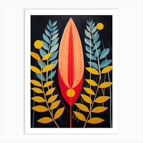 Heliconia 2 Hilma Af Klint Inspired Flower Illustration Art Print