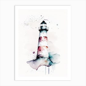 Lighthouse Symbol Minimal Watercolour Art Print