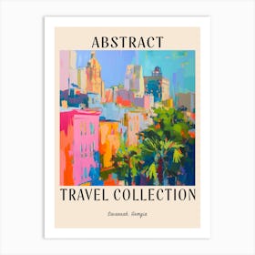 Abstract Travel Collection Poster Savannah Georgia 3 Art Print