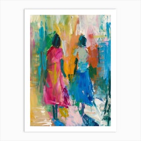 Two Women Walking 5 Art Print