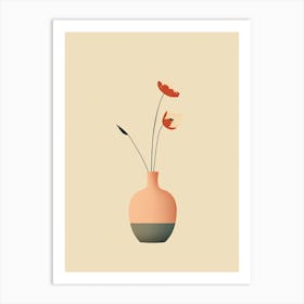 Flower In A Vase Line Art 7 Art Print