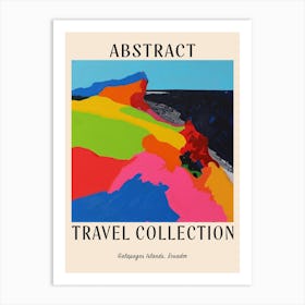 Abstract Travel Collection Poster Galapagos Islands Ecuador 2 Art Print