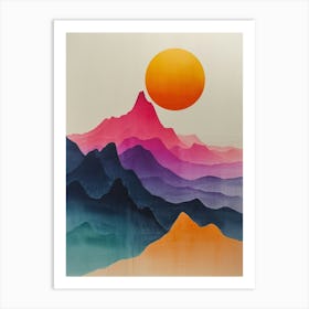 Sunrise Over The Mountains 1 Art Print