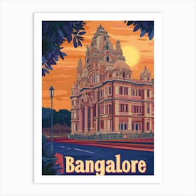 Aihrgdesign A Mid Century Modern Travel Poster For Bangalore 5 Art Print