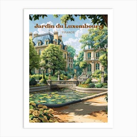 Luxembourg Garden Paris Beautiful Travel Art Illustration Art Print