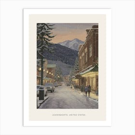 Vintage Winter Poster Leavenworth Washington 3 Art Print