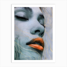 Abstract Of A Woman'S Face Extraordinary femininity woven with threads of gold 5 Art Print
