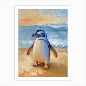 Adlie Penguin Gold Harbour Oil Painting 3 Art Print