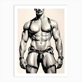 Muscles And Leather: Gay Art Art Print