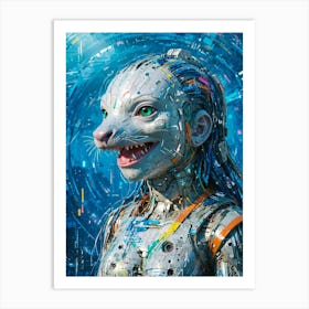 Girl In A Robot Costume Art Print