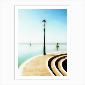 Waterfront Lamppost Burano Italy Art Print