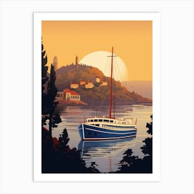 Bosphorus Cruise Prince Islands Modern Pixel Art 2 Art Print