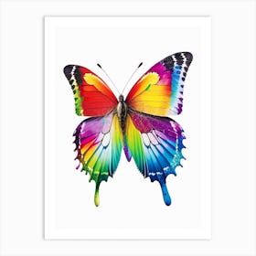 Butterfly On Rainbow Decoupage 5 Art Print
