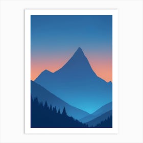 Misty Mountains Vertical Composition In Blue Tone 23 Art Print