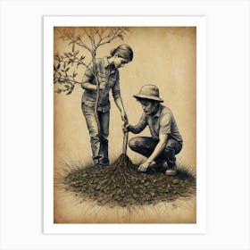 Tree Planting Art Print