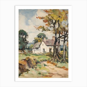 Cottage In The Countryside Painting 6 Art Print