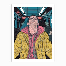 Man On A Train Art Print