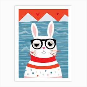 Little Arctic Hare 1 Wearing Sunglasses Art Print