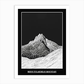 Beinn Tulaichean Mountain Line Drawing 8 Poster Art Print