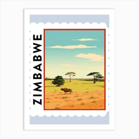 Zimbabwe 2 Travel Stamp Poster Art Print