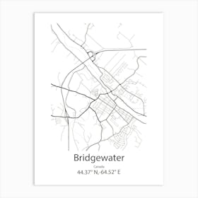 Bridgewater,Canada Minimalist Map Art Print