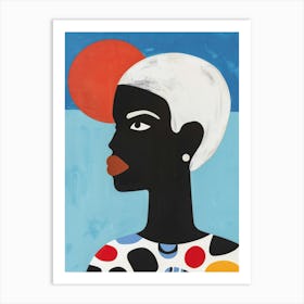 African Woman With Polka Dots Art Print