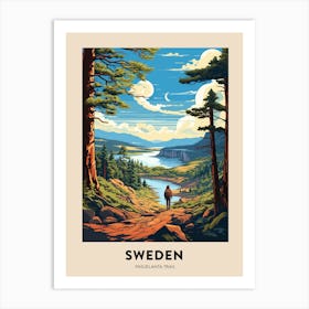 Padjelanta Trail Sweden Vintage Hiking Travel Poster Art Print