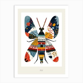 Colourful Insect Illustration Fly 1 Poster Art Print