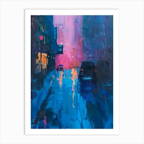 Rainy Night In New York City Art Print