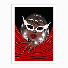 Black Girl In A Mask Art Print