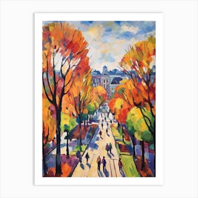 Autumn City Park Painting Gorky Park Moscow Russia Art Print