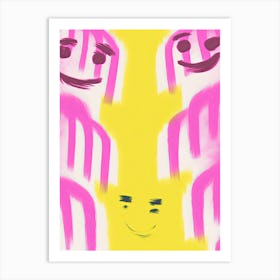 Yellow And Pink Abstract 2 Art Print