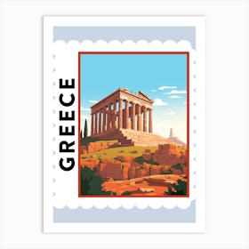 Greece 5 Travel Stamp Poster Art Print