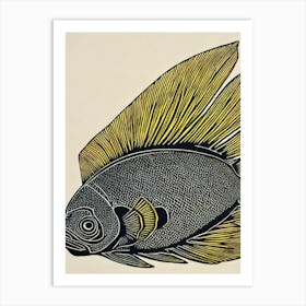 Tang Fish Linocut Art Print