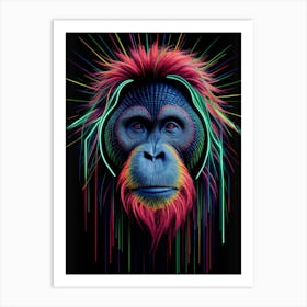 Neon Gorilla Art Print