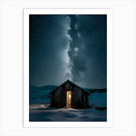 Starry Night In The Snow Art Print