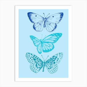 Blue Butterflies Art Print