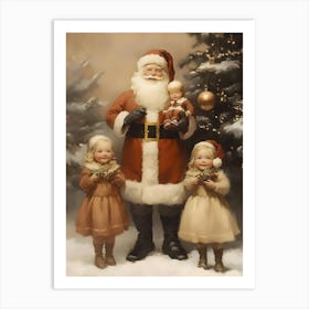 Santa Claus With Children 6 Art Print