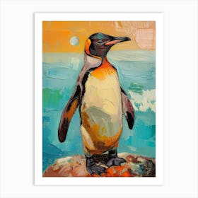 Galapagos Penguin Half Moon Island Colour Block Painting 5 Art Print