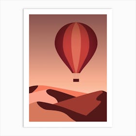 Hot Air Balloon In The Desert Art Print
