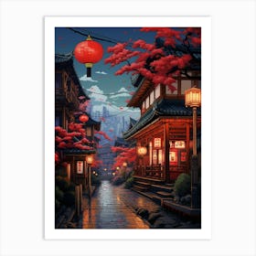 Japan Pixel Art 2 Art Print