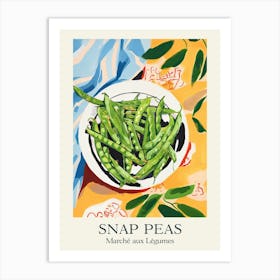 Marche Aux Legumes Snap Peas Summer Illustration 2 Art Print