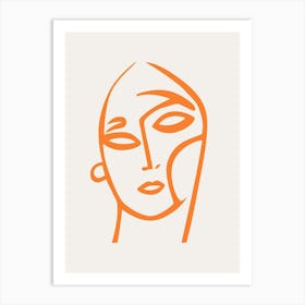 Abstract Orange Face 1 Art Print