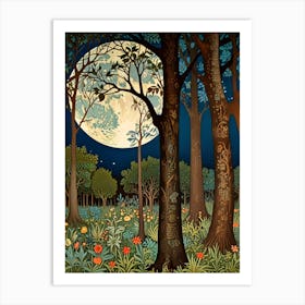 William Morris Moonlight In The Woods 78 Art Print