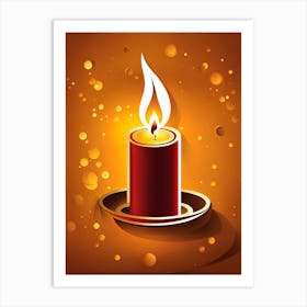 Christmas Candle 3 Vector art Art Print