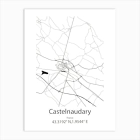 Castelnaudary,France Minimalist Map Art Print