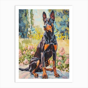 Doberman Pinscher Acrylic Painting 1 Art Print