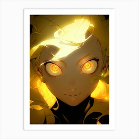 Girl With Yellow Eyes Art Print