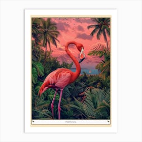 Greater Flamingo Portugal Tropical Illustration 7 Poster Art Print